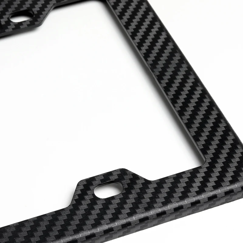 Carbon Look ABS License Plate Frame with Black Emblems For Subaru STI 2 pcs - Image 4