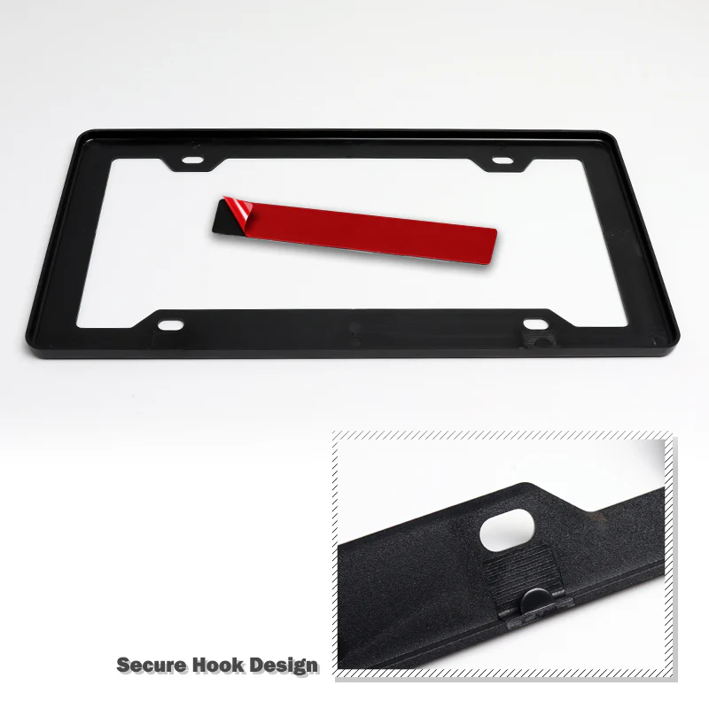 Black ABS License Plate Frame with Black Emblems For Subaru STI 2 pcs - Image 3