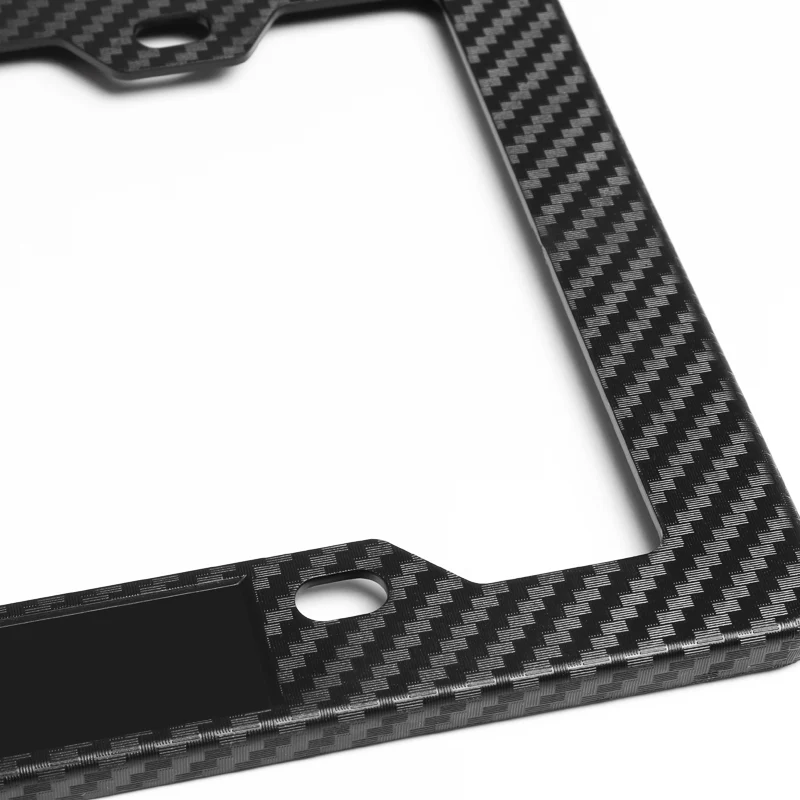 Carbon Look ABS License Plate Frame with Black Emblems For Dodge HellCat SRT8 - 2pcs - Image 7