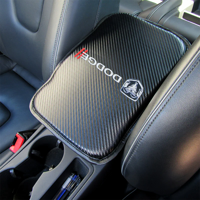 Dodge Carbon Fiber Look Center Console Armrest Cushion Pad Cover Brand New - Image 5