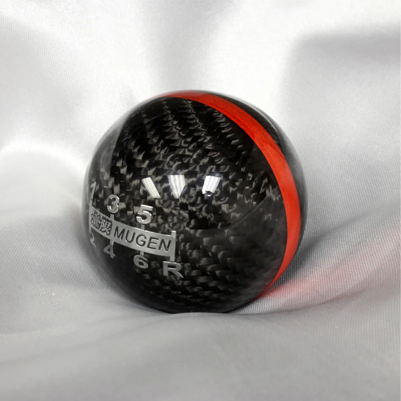Mugen 6-Speed Carbon Fiber Shift Knob with Red Line - Image 4
