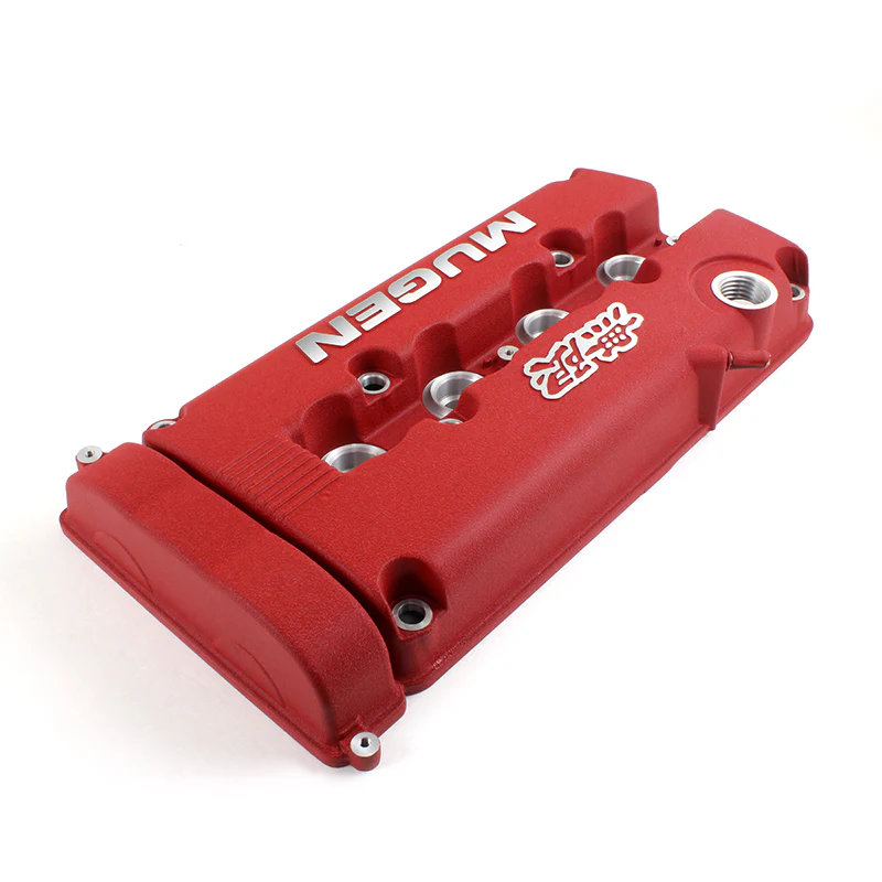 Mugen Red Engine Valve Cover with Oil Cap for Honda Civic B16 B17 VTEC B18C DOHC - Image 3