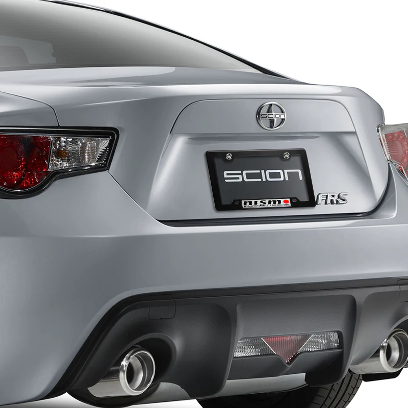 NISMO Motor Sports Nissan GTR 350Z Black ABS License Plate Frame with Silver Emblem x2 - Image 6