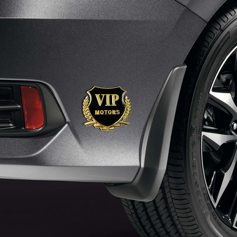 VIP MOTORS Gold 3D Metal Emblem Sticker x2 - Image 4