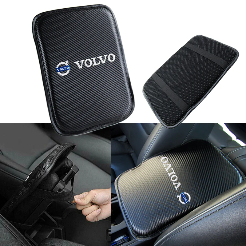Volvo Carbon Fiber Look Embroidered Armrest Cushion - Image 5