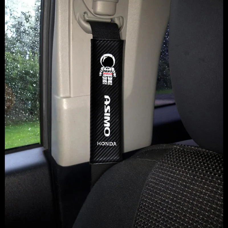Honda ASIMO Black Carbon Fiber Look Seat Belt Cover X2 - Image 3